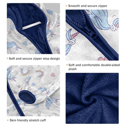 Rainbows and Unicorns Girls Fleece Jacket Girls Fall Jacket Girls Zip Up Hoodie Girls Sherpa Jacket 2-10T3