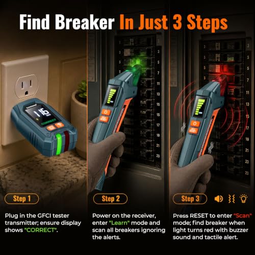 Image of Goldeep CBF05 Circuit Breaker Finder with GFCI Tester-Vitality Orange