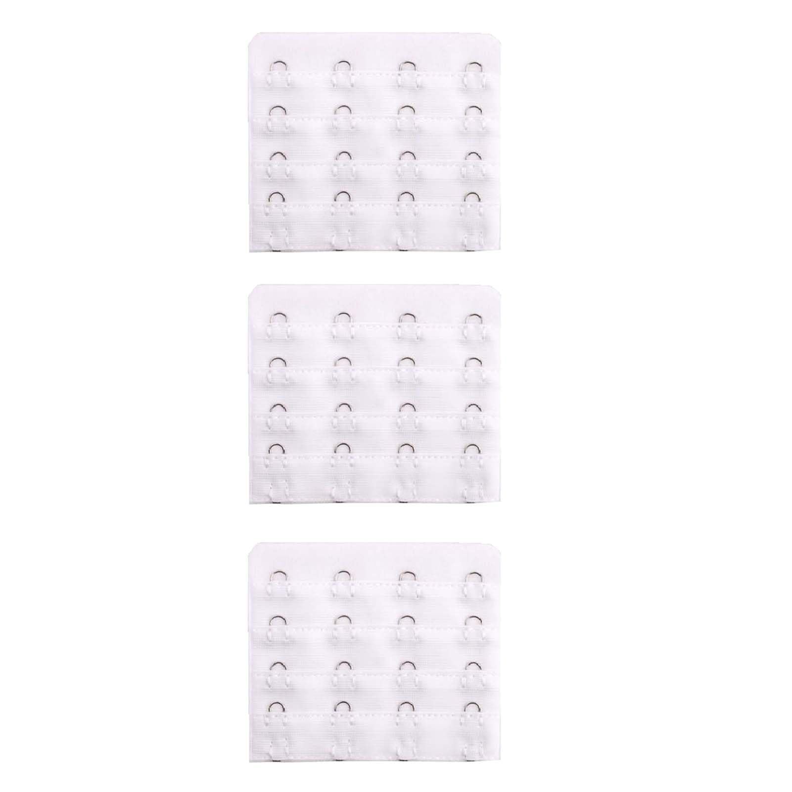 Lansonee 3 Pcs Bra Strap Extenders - Women's Bra Extension Strap with 4Hooks, Comfortable Bra Extender for Loose Fit-White