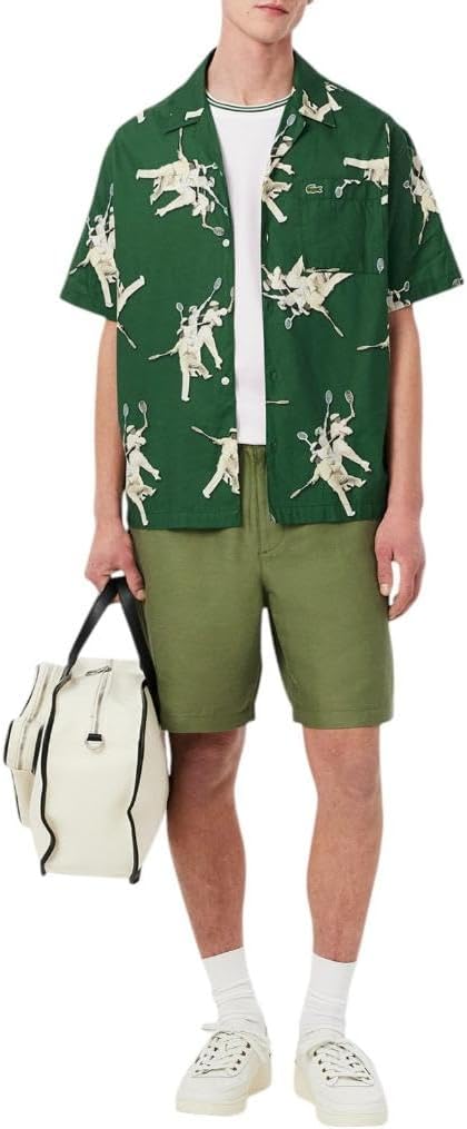 Lacoste Mens Regular Fit Ribbed Collar Cotton T-Shirt - Image 4