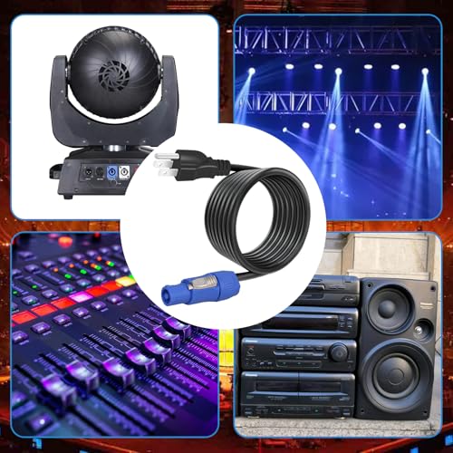 Image of 3-Prong NEMA 5-15P to PowerCON Cable 20A 3 Pin PowerCon Input Connector to NEMA 5-15P Connector Cord for Outdoor Stage Light LED Screen- 3M /9.8FT