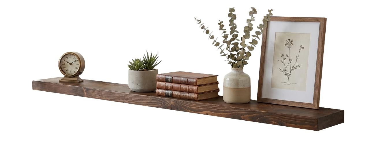 joelsantiques 72 Inch Wooden Floating Shelf