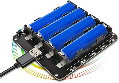 Miniatura 3 de diymore Soporte de batería 1865O Cuatro Li-ion V9 Escudo de batería Micro USB 5V3A 3V1A Power Bank Módulo de carga de batería (4 soportes)