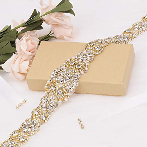 Women's Clear Crystal Rhinestone Sash Wedding Belt for Bridal Gowns4