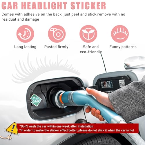 Image of Ohleats 2PCS Car Headlight Eyelash Stickers, Funny Cute Fake Eyelashes Bumper Window Decal, Waterproof Decoration Sticker for Auto Body Headlamp, Universal Exterior Car Accessories (White)