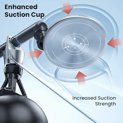 Image of MOOSH Universal Car Mount Holder for iPhone Android and All Smartphones, 360 Rotating Dashboard & Windshield Mobile Stand with Strong Suction, Anti-Shock Grip, Adjustable Viewing Angles (Black)