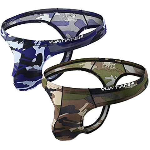 CSMARTE Camuflaje Hombre Ropa Interior String Tanga Slip Sexy Bikini Cover
