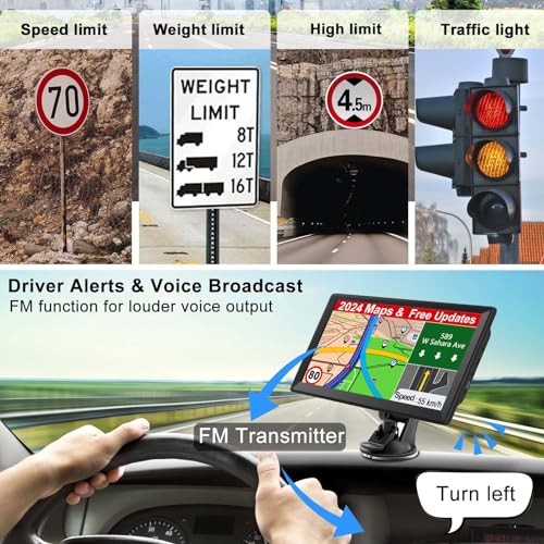 Jimwey Gps Navigation For Car Truck 2024 - Navigation System 9 Inch Touchscreen Navigator With Us/Ca/Mx Maps thumb #3