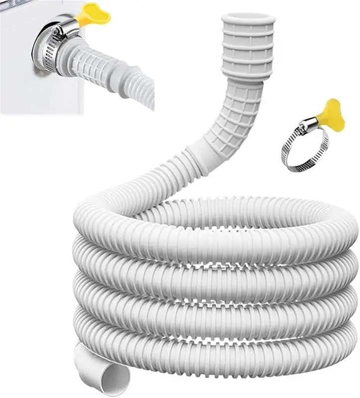 Manguera de drenaje para lavadora de 3/4 m, manguera de drenaje flexible a prueba de fugas, tubo de drenaje con abrazadera de conexión, piezas de fijación de deshumidificador de repuesto (400 cm)