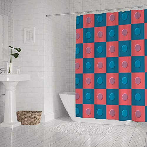 Rideau de douche lavable en machine en polyester imperméable à damier 66x72 - 3