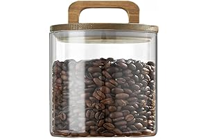 Decorative Glass Jar with Bamboo Lid, 27oz - Perfect Storage Solution for Various Items
