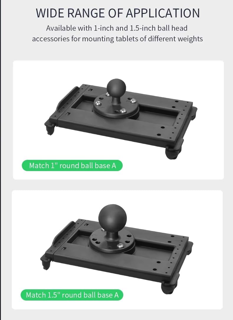 Strg Industrial Tablet Mount for Height Range: 6.8" - 8.5", Width Range: 4.52", Depth Range: 0.39" Tablets, Heavy Duty Tablet Holder Compatible with RAM B 1" and C 1.5" Size Round Ball Mounts Bases
