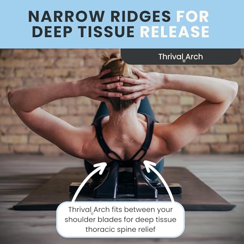 Image of Thrival Arch Back Stretcher - Psoas Muscle Release Tool App for Hip Flexor, Back, Glute, Iliacus, and Neck - Spine Decompressor, Trigger Point, and Myofascial Release - Carbon Black