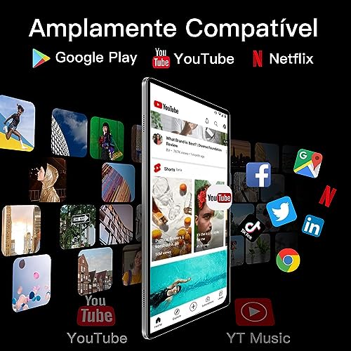 Xixaomiro 10.1'' Tablet Android 13, 8GB RAM 256GB ROM, Dual SIM 1920x1200 IPS Tela WIFI 5G Phone C