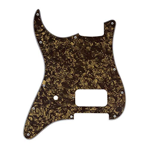 Guitar Parts Guitar Parts - for Left Handed 11 Holes USA Mexico Fd Stratocaster ST Strat Blank Pickguard with Bridge - (Color: 4Ply Brown Pearl)