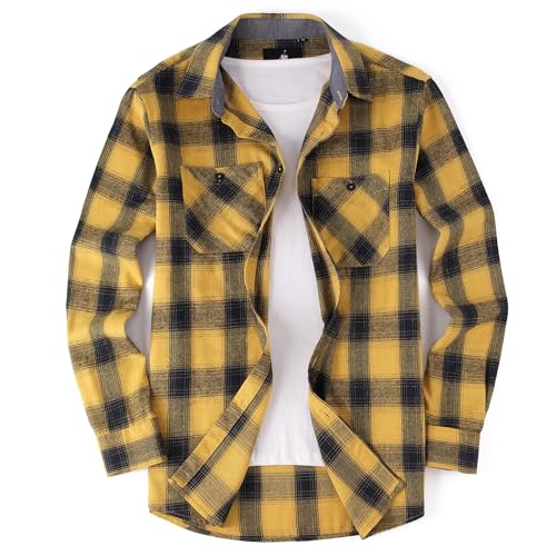 Alex Vando Mens Button Down Shirts Regular Fit Long Sleeve Casual Plaid Flannel Shirt