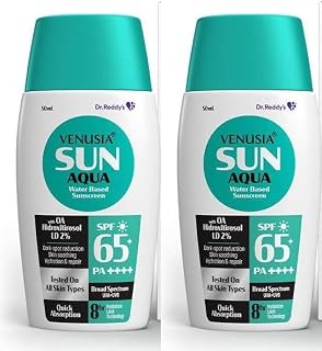 Dr. Reddy's Venusia Water Based Sunscreen SPF 65 | Broad Spectrum Protection | Powered by Antioxidants | Ultra-Light, Non-... Price In India
