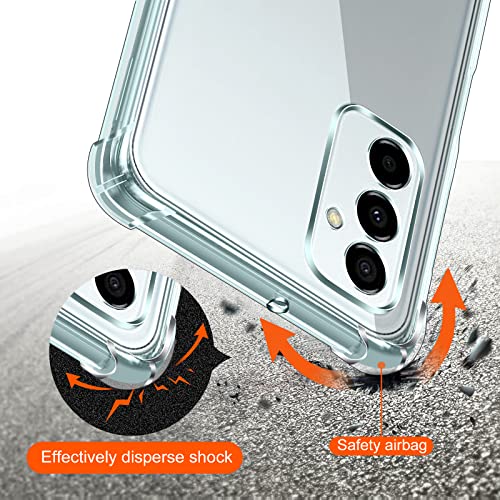 Image of Lustree Back Cover Transparent Case Compatible with Samsung Galaxy F23 5G | Clear + TPU Case with 4 Corner Air Cushion Protection & Camera Protection | Slim& Stylus Cover