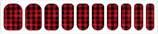 Red Black Buffalo Check Plaid Nail Stickers 50 Sheets Gloss Nail Strips Bundle Long Lasting Gel Nail Stickers Art Decals Easy to Apply and Remove for Women DIY Decorations