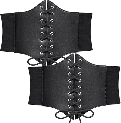 QYDMIN Corset Negro 2 Piezas Cinturón Mujer Retro, Pirata de Fiesta de Halloween Juego | Ya disponible en tu tienda friki favorita! En mundofriki.es!