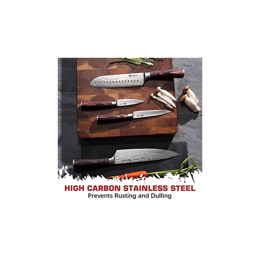 PAUDIN-Kitchen-Knife-Set-Professional-7-Pcs-Knives-Set-for-Kitchen-Chef-Knife-Set-with-Sharp-High-Carbon-Stainless-Steel-Forged-Blade-and-Pakkawood-Handle-Japanese-Knife-Set-Come-with-Gift-Box PAUDIN Chef Knife Set, 7 Pieces Kitchen Knife Set, High Carbon Stainless Steel, Ultra Sharp Knife Set, Professional Knives Set for Kitchen with Pakkawood Handle