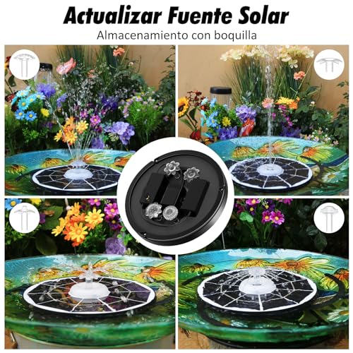 AISITIN-65W-Fuente-Solar-con-Mando-a-Distancia-Fuente-Jardin-Exterior-Bomba-de-Piscina-con-BateriaDiferentes-Bombas-de-Agua-de-Boquilla-para-Jardin-Estanque-Bano-de-Pajaros-DIY-Paisaje-Acuatico
