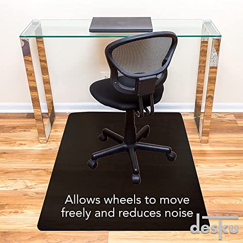 Image of Office Desk Chair Mat - PVC Mat for Hard Floor Protection, Black, 46 Inches x 60 Inches, Made in The USA, Home Office Supplies, Made in The USA