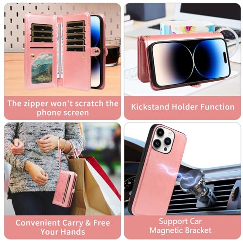 Coque iPhone 14 Pro avec fermeture éclair et protège-écran Asuwish