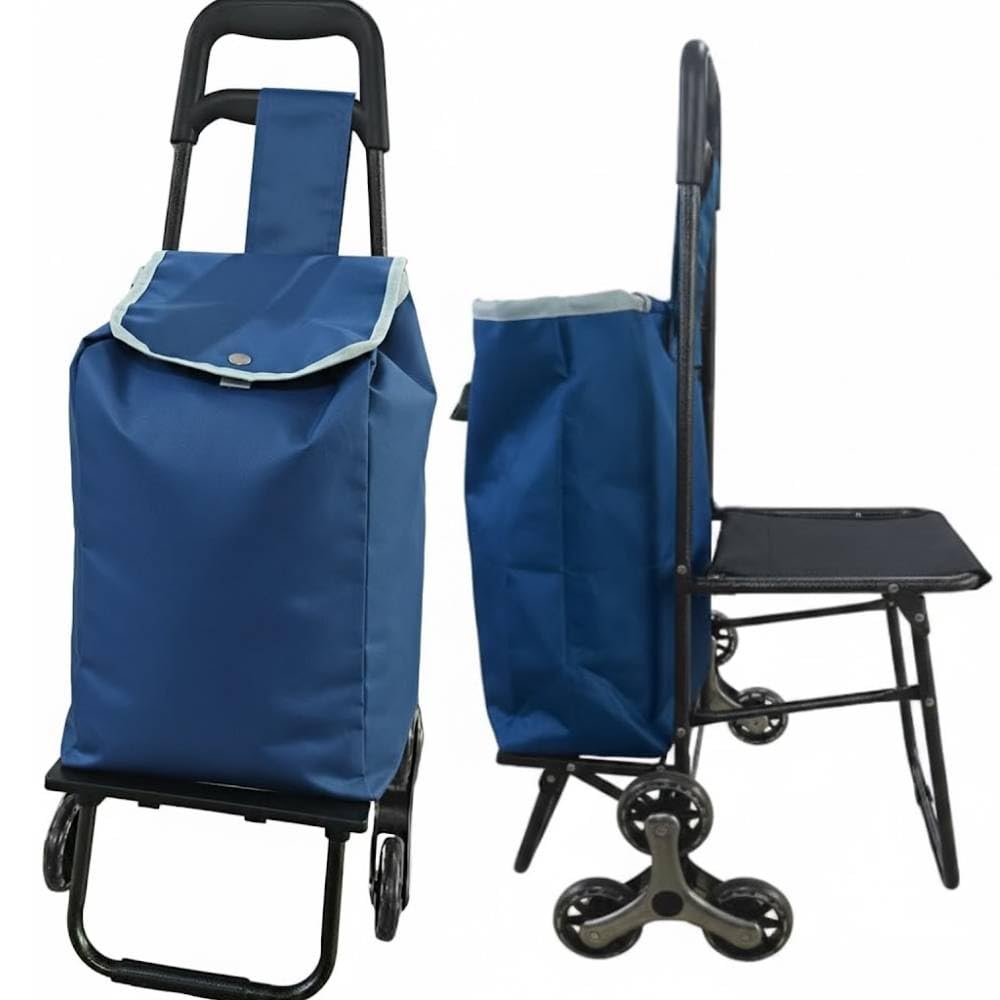 Amazon｜3輪ショッピングカート 椅子付き【座れる 休憩できる】耐荷重