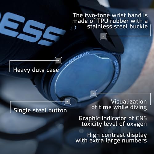 Image of CRESSI Donatello Scuba Dive Computer, Single-Button Interface, Black /White
