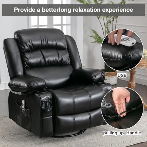 Sillón con masaje plegable negro miniatura 6