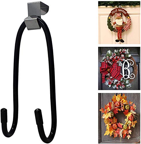 Pmsanzay Wreath Hanger, Adjustable Over The Door Wreath Hanger Wreath Holder Wreath Hook Front Door Hanger for Door Christmas Decoration (Hold up to 20 lbs)