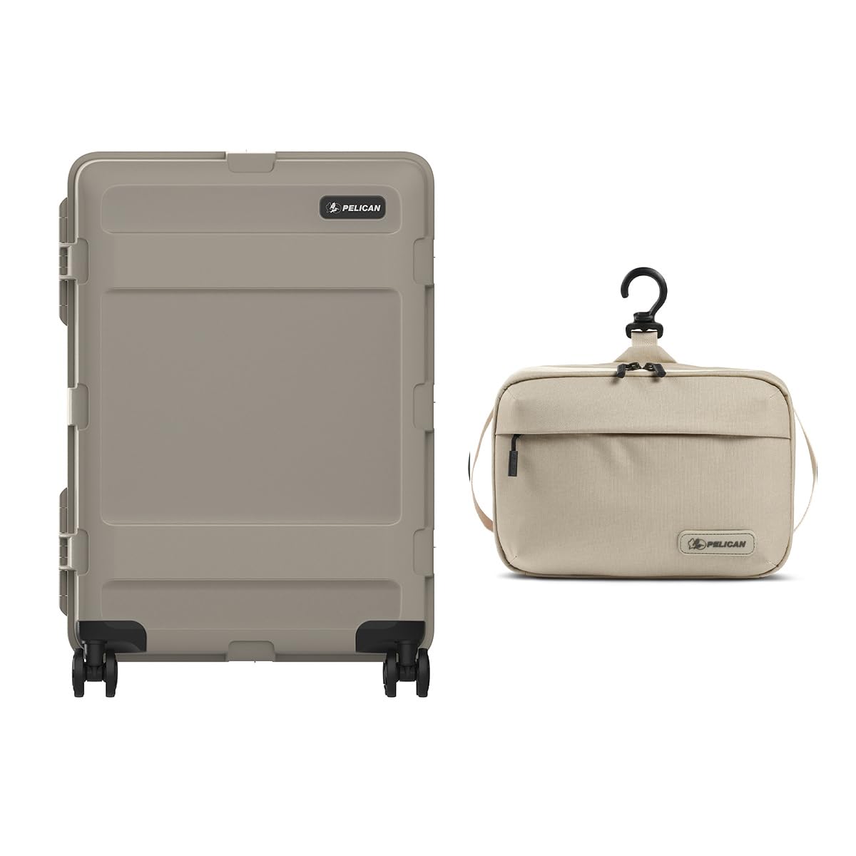 Pelican ATX 25" Waterproof Wheeled Check-In Travel Hard Case, Sand, with DK5 ModPak Toiletry Bag
