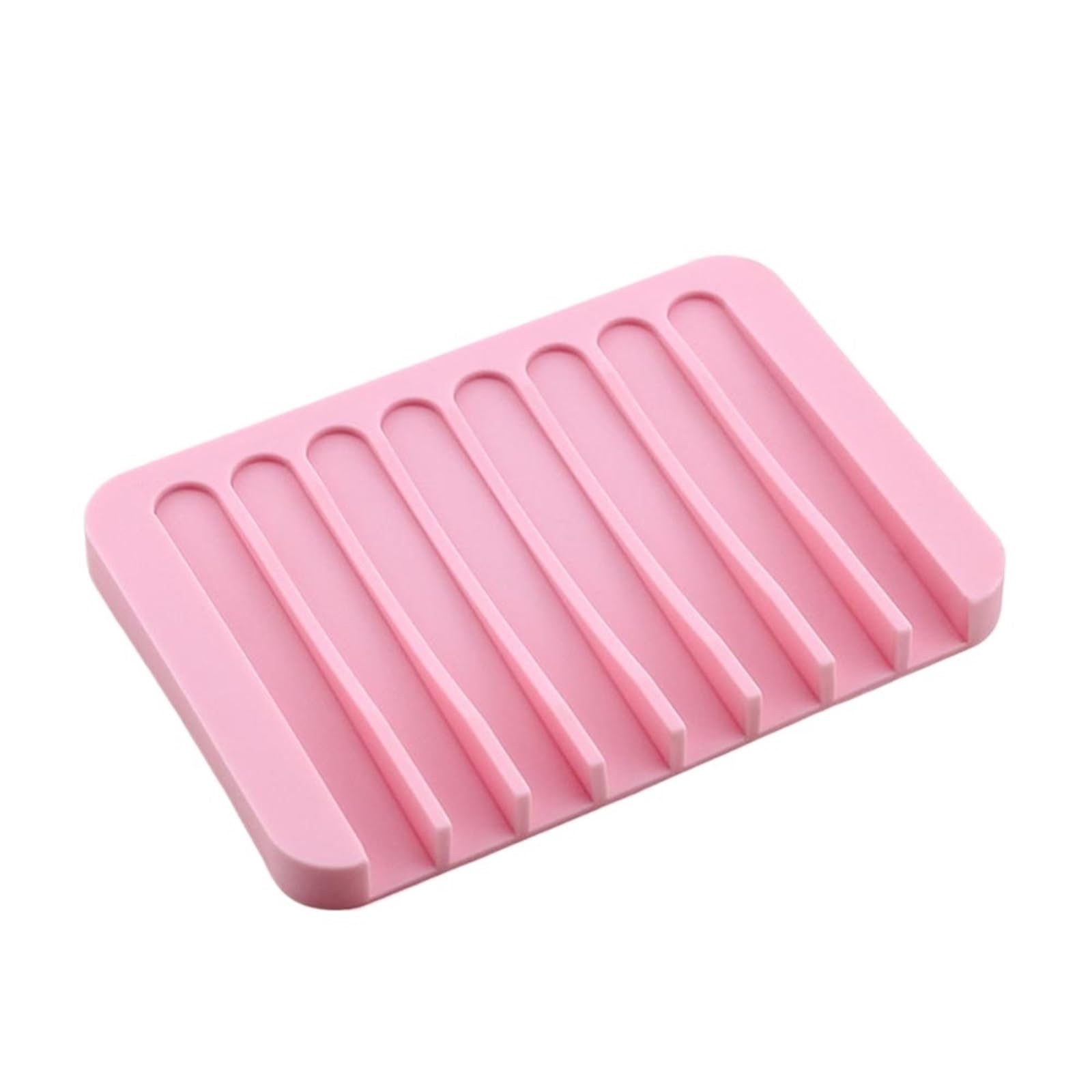 Jabonera Antideslizante, Jabonera de Silicona Antideslizante autodrenante, Paquete 3, mostrador Ducha baño Multicolor(Light Pink)