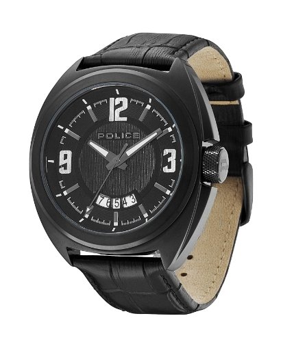 Montre analogique quartz POLICE PL.13404JSB/02 homme avec bracelet cuir noir chic