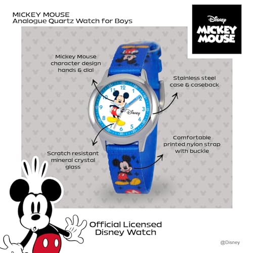 Disney Mickey Mouse Kids' Stainless Steel Time Teacher Analog Quartz Watch2