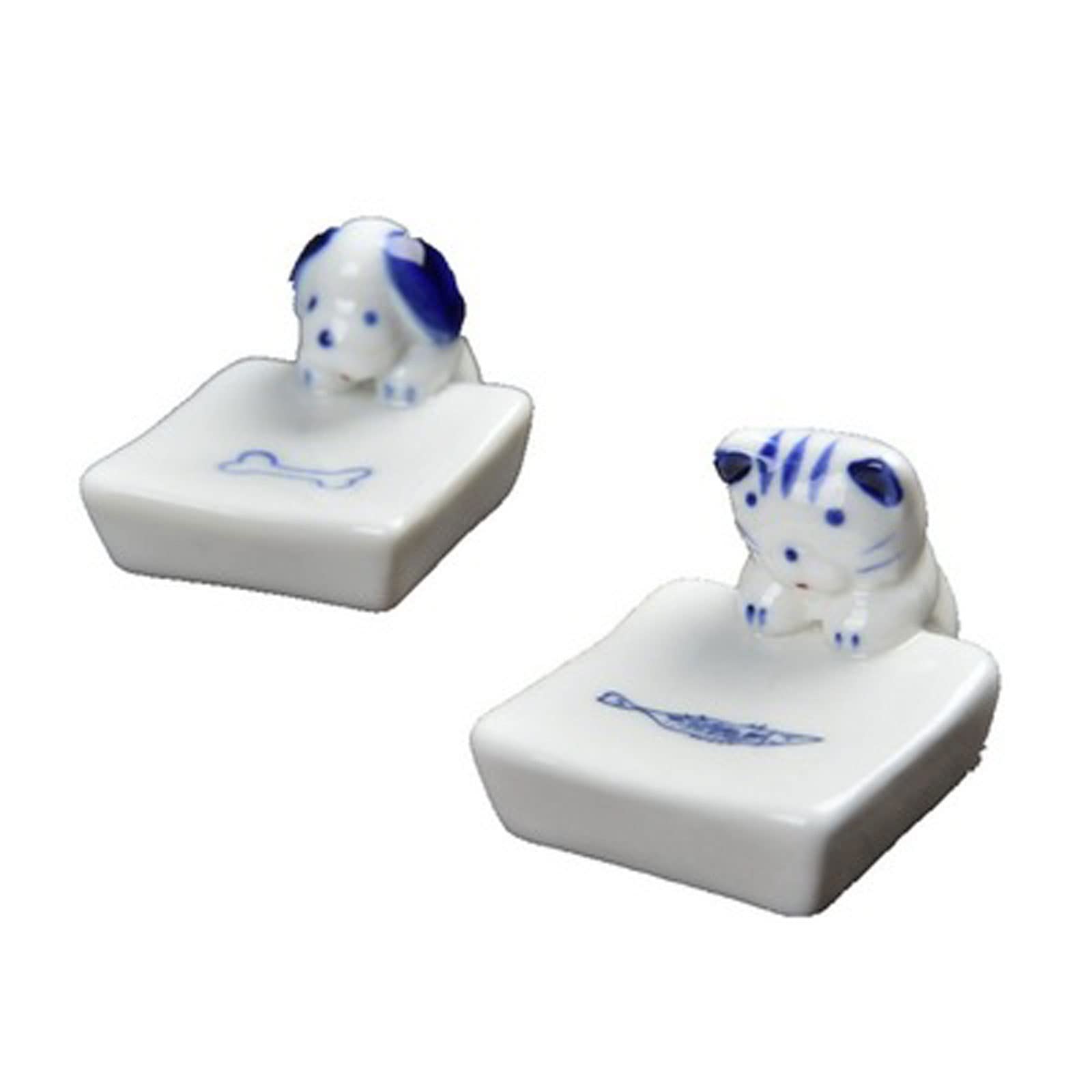 MRKU Poggia Bacchette, Porta Bacchette, Ristorante, Artigianato in Ceramica, Squisito, Creativo, Animale, Gatto e Cane, Piccoli Ornamenti
