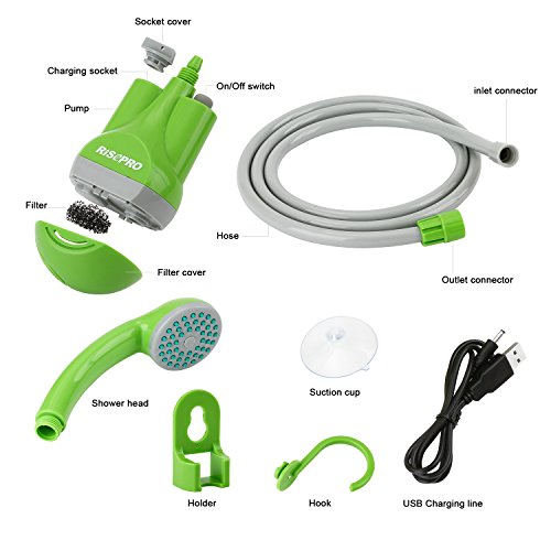 Portable-Camping-Shower-Outdoor-Shower-Head-Shower-Pump-Rechargeable-Battery-USB-Charging-Line-Pumps-Water-from-Bucket-for-Hiking-Pet-Cleaning-and-Shower-Car-Washing