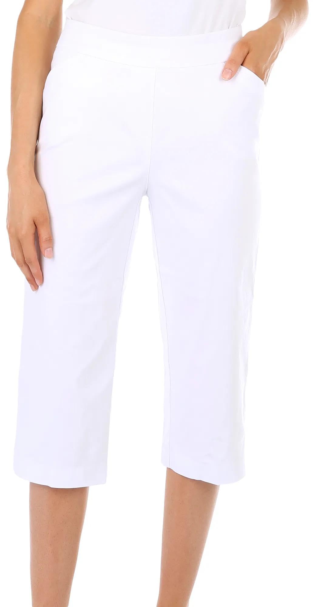 Coral Bay Petite Solid Pull On Capris