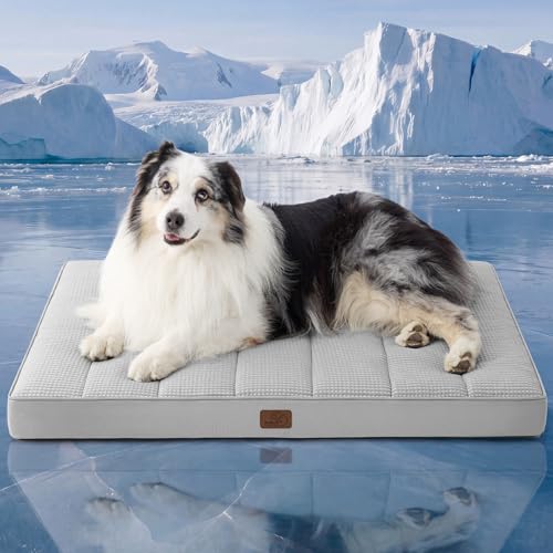 Bedsure Orthopedic Cooling Dog Bed for Crate - 41x29 Inches Extra Large Comfy Breathable Summer Beds...