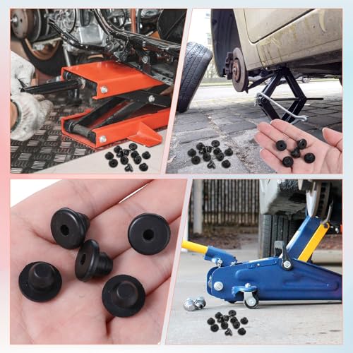 Image of 16 Pack Hydraulic Jack Oil Plug for Floor Jacks, Rubber Jack Oil Plug Flat-Head Rubber Hydraulic Filler Bung for Oils Reservoir Hole Black Jacks Plugs for Oils Reservoir Filler Hole Accessories