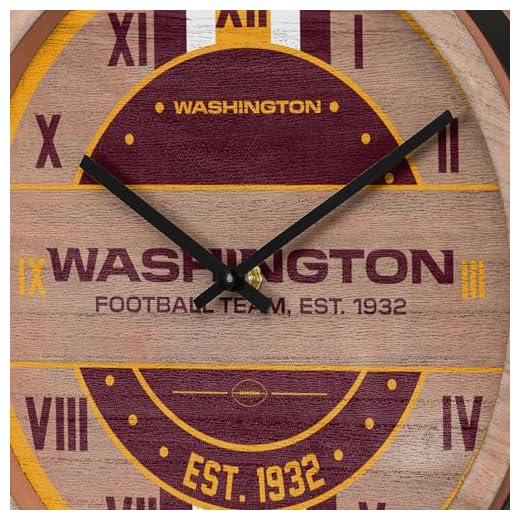 FOCO unisex adult NFL Wooden Barrel Wall Clock, Team Color, 9-207 US Packaging may vary