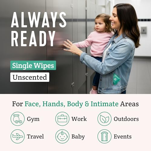 Stall Mates - Flushable Wipes, Individually Wrapped, Travel Friendly, Unscented with Cucumber, Vitamin-E & Aloe, (30 on-the-go singles) - Image 4