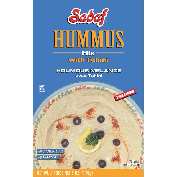 Sadaf Hummus Mix with Tahini - Tahini Hummus for Cooking - Healthy Meal Vegetarian - No MSG - Kosher - 6 Oz Box