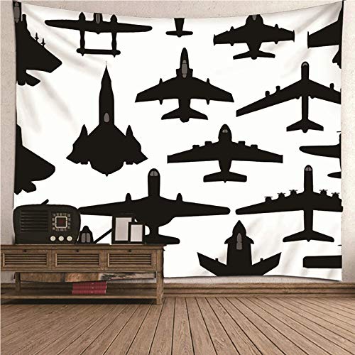 Tapiz de pared en blanco y negro KnSam de 150x150 cm, tapiz decorativo lavable multiusos