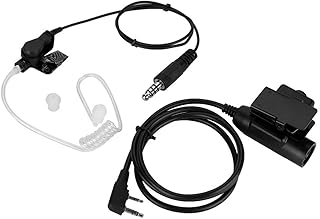 plplaaoo Walkie Talkie Earpiece,Acoustic Tube Earpiece,K Head Acoustic Tube Earpiece,K Head Air Duct Walkie Talkie Headset Acoustic Tube Earpiece with PTT Button,Effective Radiation Protection