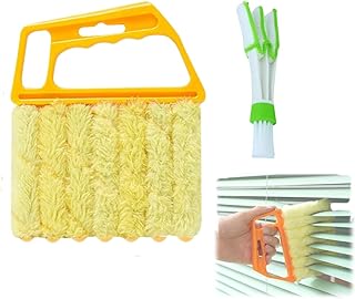 2/4 Pcs Blind Cleaner Duster Tool, Detachable Window Blind Cleaner Duster Tool, Washable 7 Fingers Dusting Cleaner Brush for Blinds Dust Dirt Cleaning (Yellow, Yellow Set)