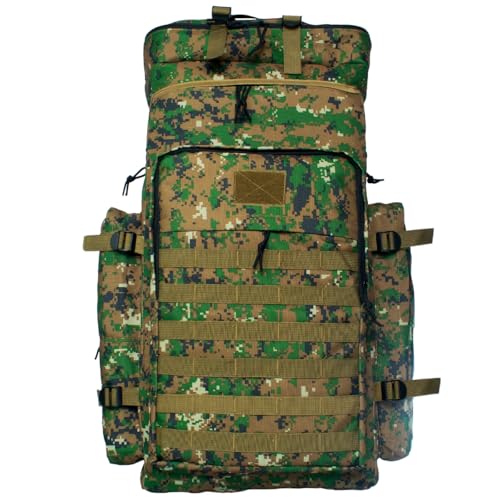 Mochila Mochilão Grande De Viagem Tático Impermeável Camping Acampamento Trilha 75L (Verde Camuflado)