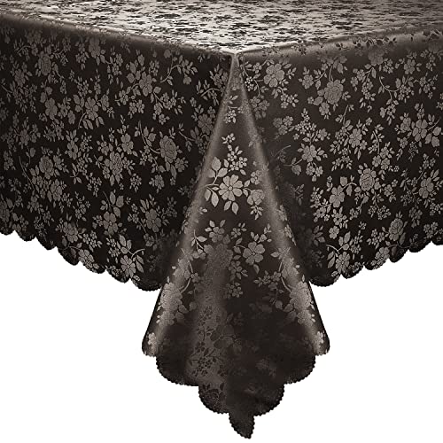 Image of Smiry Rectangle Table Cloth, Waterproof Heavy Duty Vinyl Tablecloths, Wipeable Washable Table Cover for Kitchen and Dining Room (Coffee, 60 inch X 120 inch)