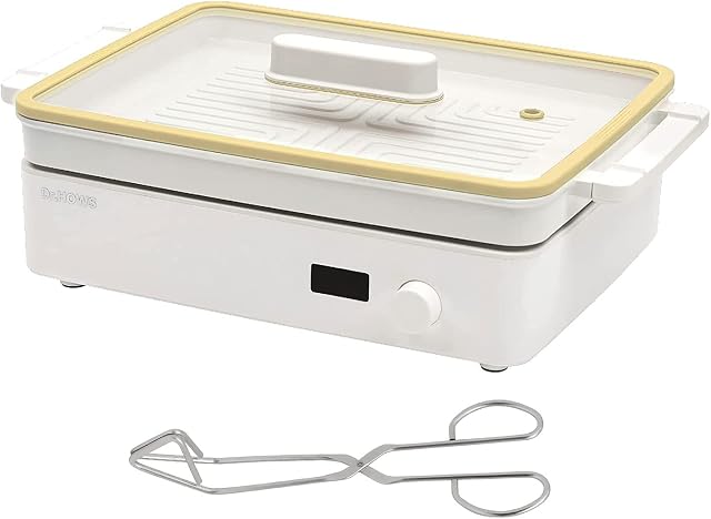 Dr.HOWS Shabu Shabu Hotpot, Barbecue and Grill Cookware Set - Doran Doran Multi Cooker YELLOW with Young stain SIMPLE triangle wire tongs for Party, Family and Friend Gathering